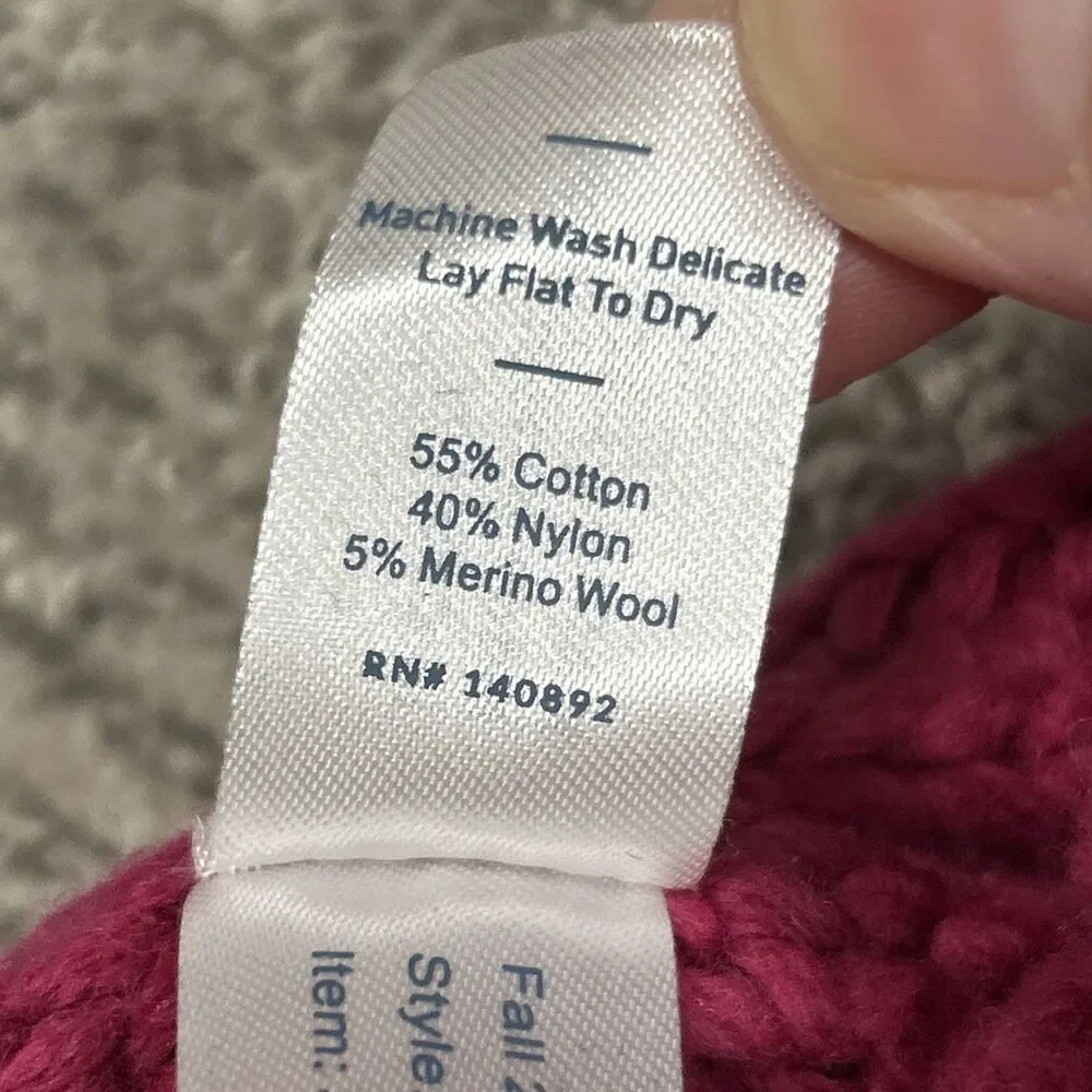 Marine Layer Sweater Womens XL Rose Violet Oversized Crew Merino Wool Ribbed - Picture 5 of 8